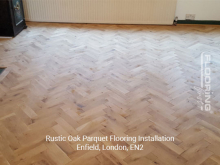 Rustic oak parquet flooring installation in Enfield 4