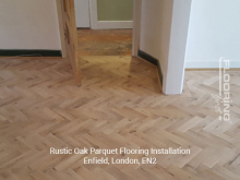Rustic oak parquet flooring installation in Enfield 5