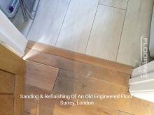 Sanding & refinishing of an old engineered flooring in Surrey
