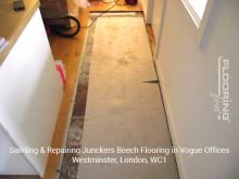 Sanding & repairing Junckers beech flooring in Vogue offices in Westminster