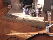 Sanding and sealing of old parquet floor in Central London
