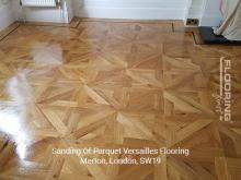 Sanding of parquet Versailles flooring in Merton 2