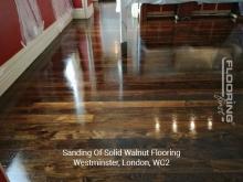 Sanding of solid walnut flooring in Westminster 3