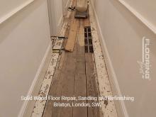 Solid wood floor repair, sanding and refinishing in Brixton