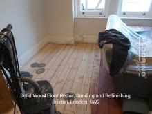 Solid wood floor repair, sanding and refinishing in Brixton 8