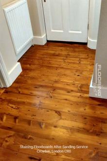 Staining floorboards after sanding service in Croydon 5