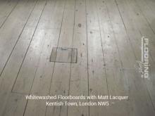 Whitewashed floorboards with matt lacquer in Kentish Town