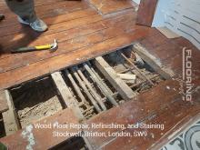 Wood floor repair, refinishing, and staining in Stockwell, Brixton 1