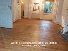 Wood floor sanding, refinishing, and staining in Mortlake, SW14 4