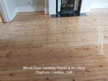 Wood floor sanding, repair and re-oiling in Clapham 1