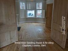 Wood floor sanding, repair and re-oiling in Clapham 3