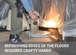 Floorboards sanding process