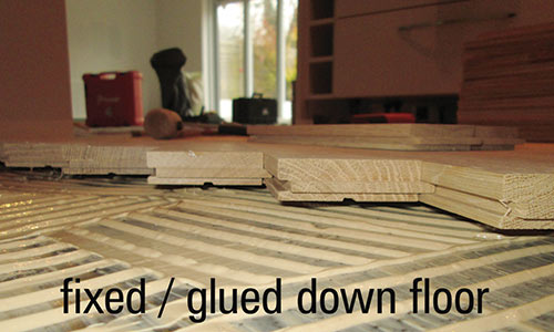 Fixed glued down floor