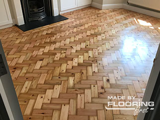 Parquet restoration project in Walton-on-Thames