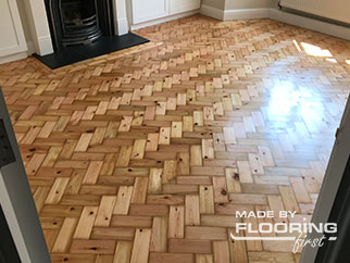 Parquet restoration project in Fulham