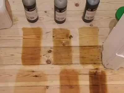 Testing different wood stains