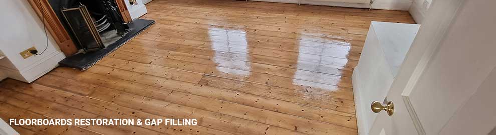 Floorboards restoration and gap filling