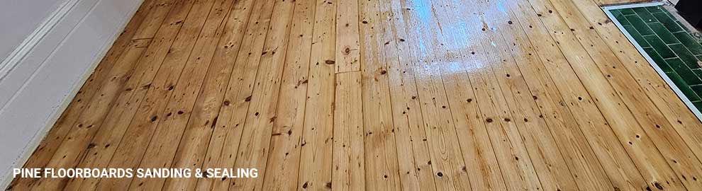 Pine floorboards sanding and sealing