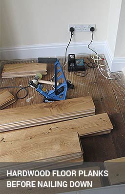 Nailing down hardwood flooring