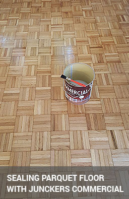 Parquet floor finishing with commercial lacquer