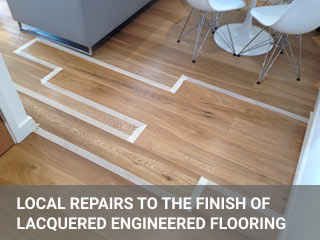 Local repairs to the finish of lacquered engineered floor