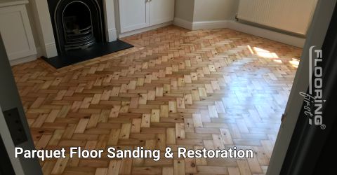 Parquet floor sanding and restoration project in Watford