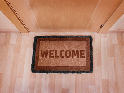 Place doormats as the first thing in your new home