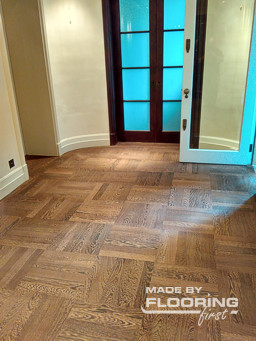 Floor refinishing project in Fulham