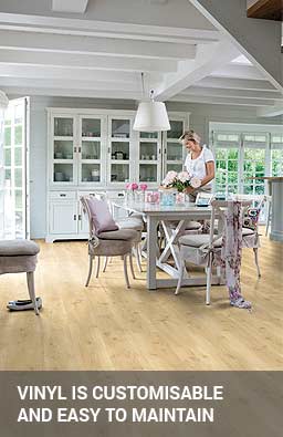 Vinyl flooring in a kitchen