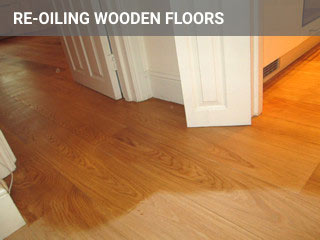Re-oiling process on wood floor