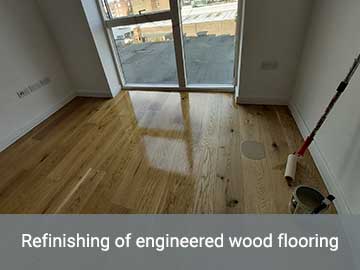 Refinishing of engineered wood flooring