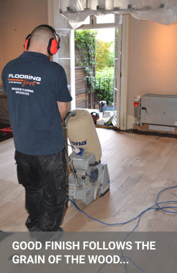 Sanding hardwood flooring with Bona Belt machine