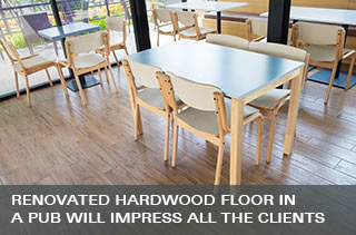 Excellent looking hardwood flooring in a pub