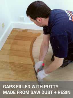 Gap filling of hardwood floors