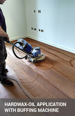 Hardwax-oil application on hardwood floor