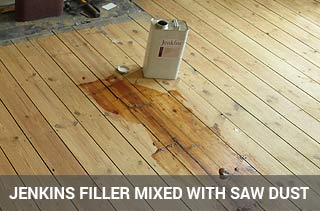 Jenkins filler mixed with saw dust remains
