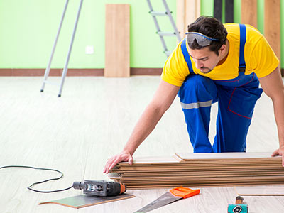 Commercial vinyl flooring installation