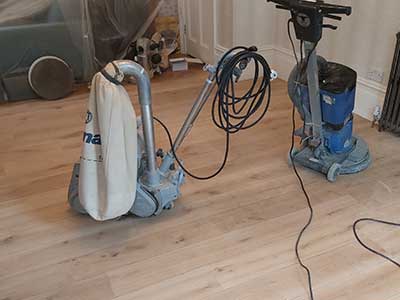 Engineered floor sanding - removing imperfections