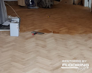 Gap filling on newly installed parquet flooring