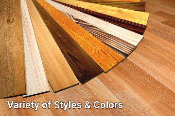 Variety of styles and colors of wood flooring