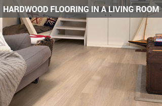Hardwood floor in a cosy living room