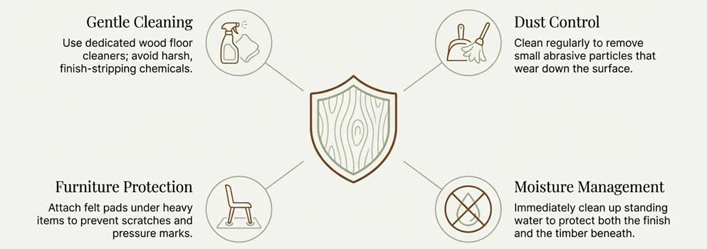 Maintaining stained wood floors