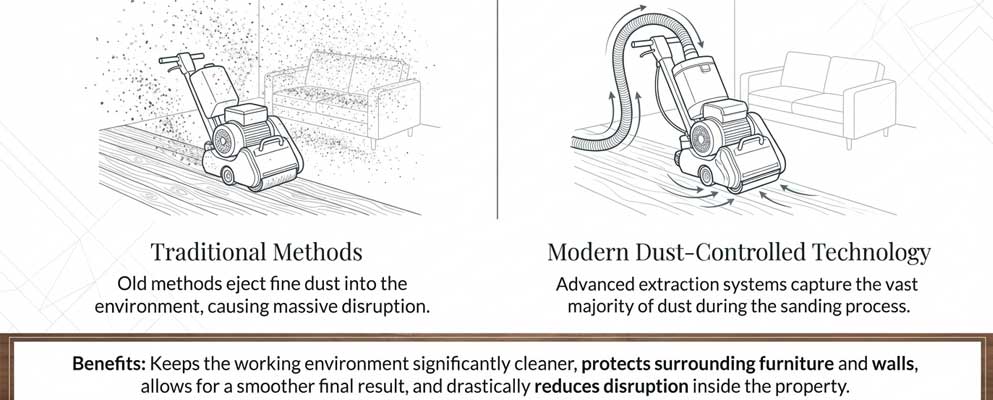 dust free floor sanding technology for cleaner wood floor restoration