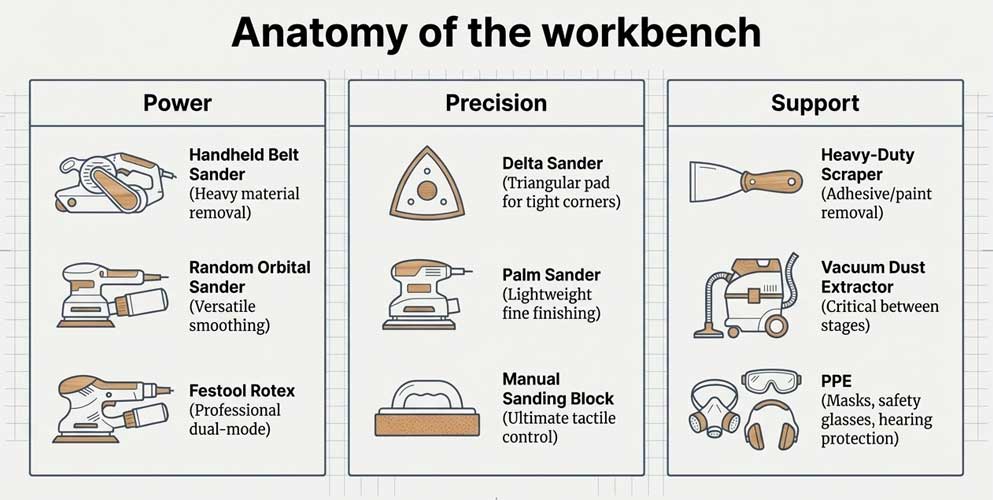 Tools needed for hand sanding hardwood floors