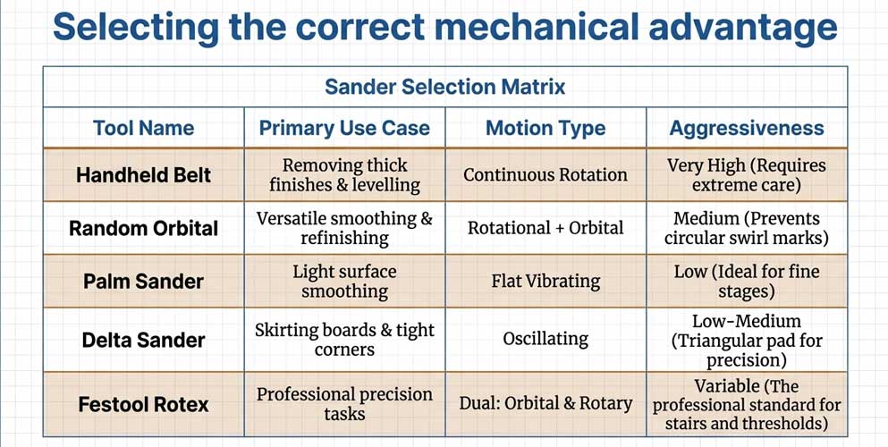Types of hand sanders for hardwood floors