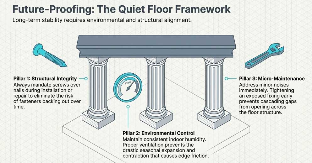 Quiet floor framework