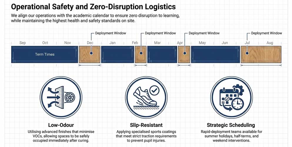 Safety Considerations for School Floor Sanding Projects safe school floor sanding non slip finishes sports hall flooring London