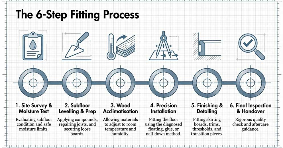 Our Professional Wood Floor Installation Process Explained wood floor installation process step by step fitting hardwood flooring London