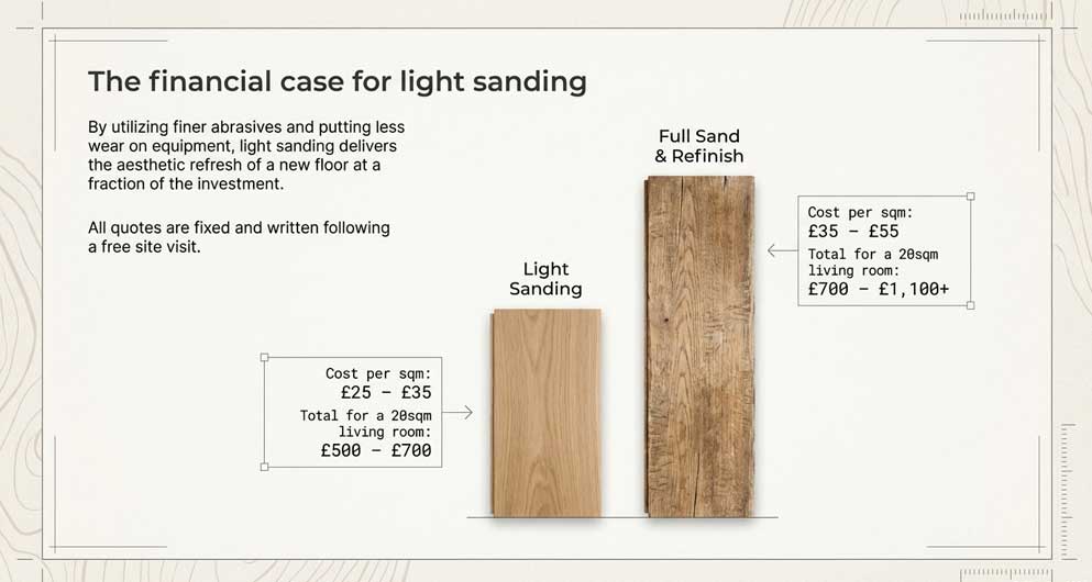 Light Floor Sanding Prices in London light floor sanding cost London based on floor condition and size