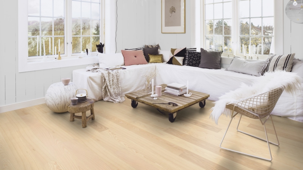 Boen Transparent Ash Plank 138 Wood Flooring, Brushed, Live Pure, 14x138x2200 mm